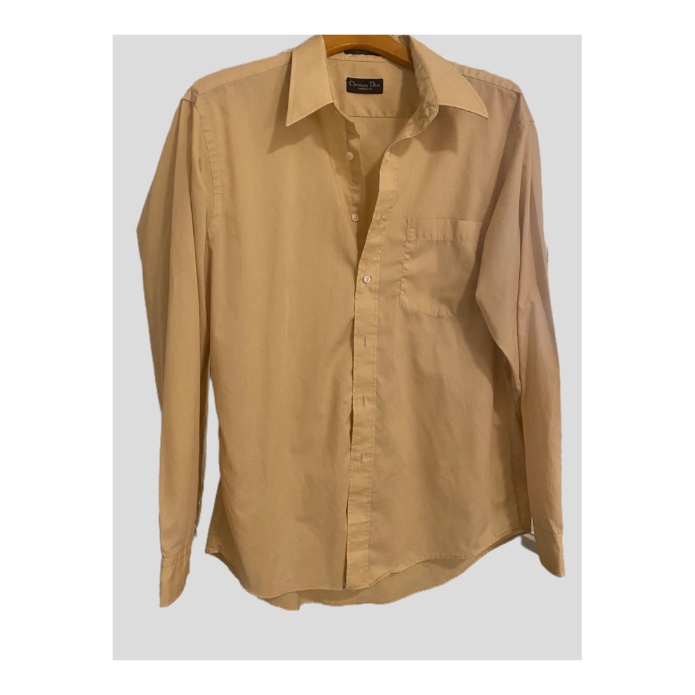 Brown Christian Dior Monsieur button down shirt
